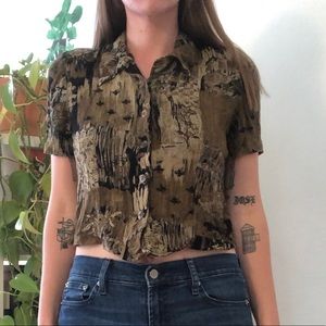 90s Cutout Back Button-up